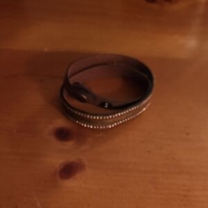 Brown Leather Wrap Bracelet 16 1/2"